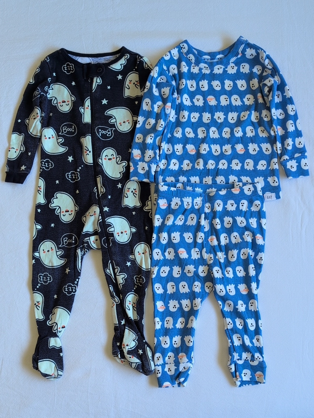 BABY GAP & JOE FRESH | 2 Pack Halloween Glow In Dark Ghost Pajama Set | 6-12M